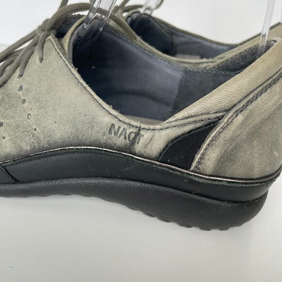 NAOT Kumara Lace Up Shoe Low Top Leather Round Toe Casual Oxfords Gray 8 - Picture 4 of 7